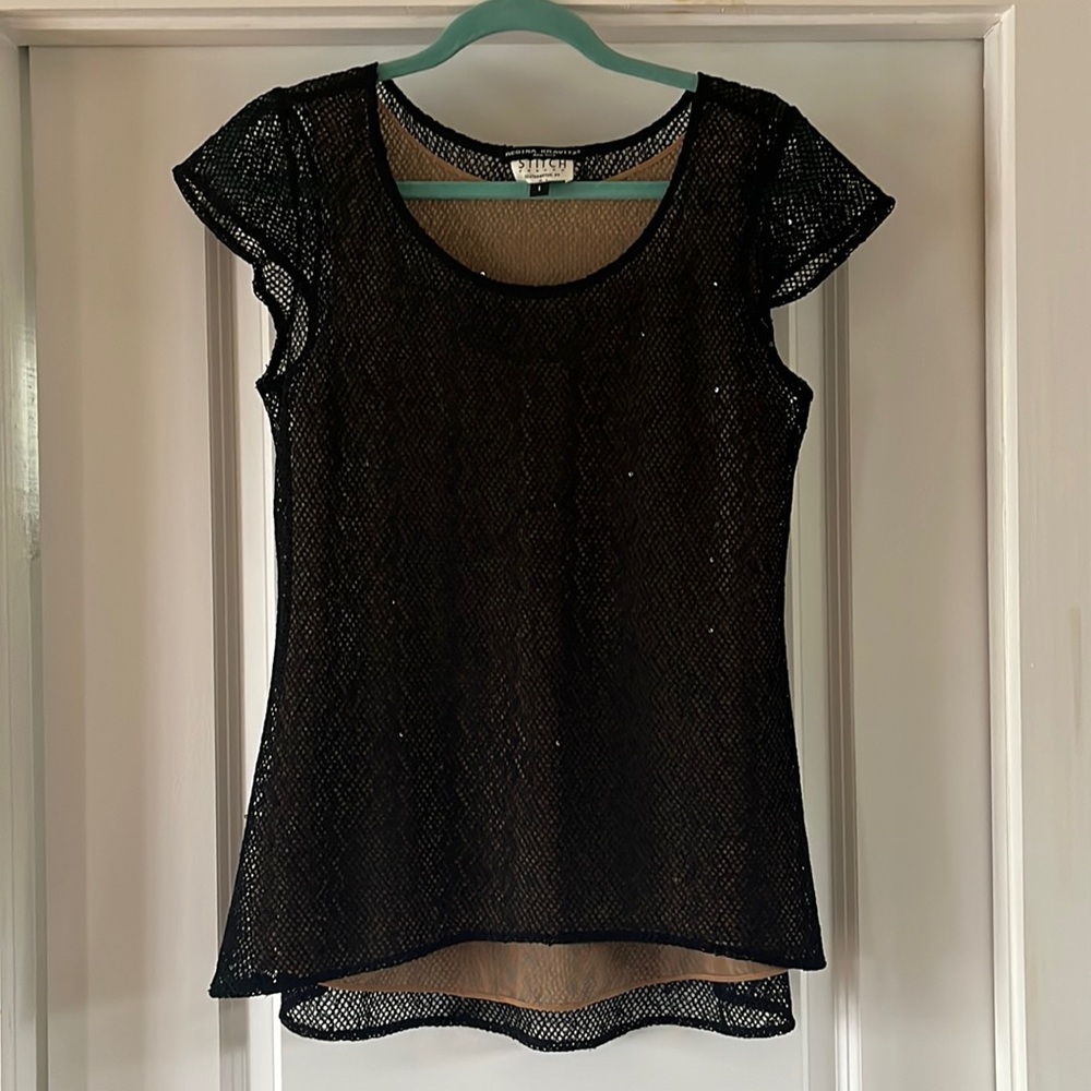 Regina Kravitz sequined mesh top